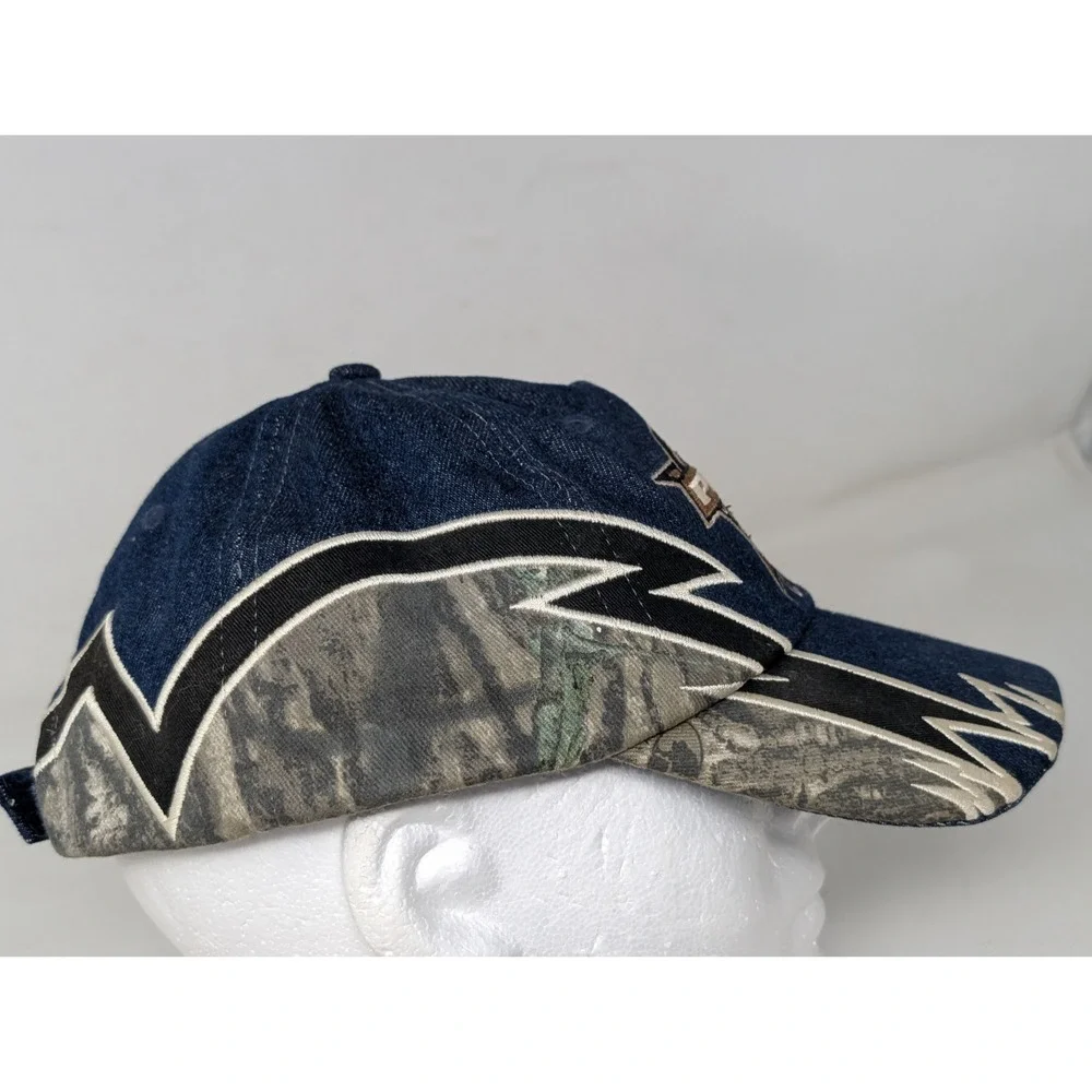 Vintage PBR Professional Bull Riders Denim Camo Baseball Cap Hat Cowboy Y2K